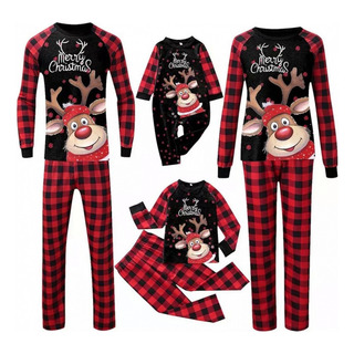 Conjunto De Pijama Familiar A Juego Con Cuadros Navideños Conjunto De Pijama Familiar A Juego Con Cuadros Navideños