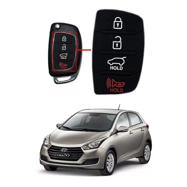 Capa Borracha Chave Canivete Hyundai Hb20 4 Botões