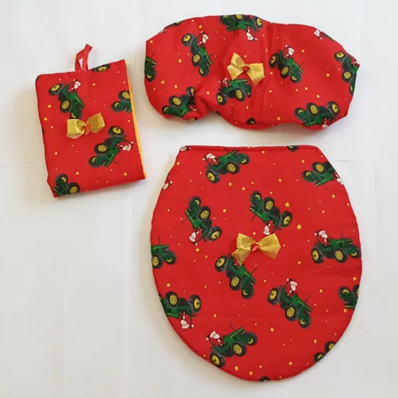 Juego De Lencería Para Baño Diseño Navidad 3 Piezas