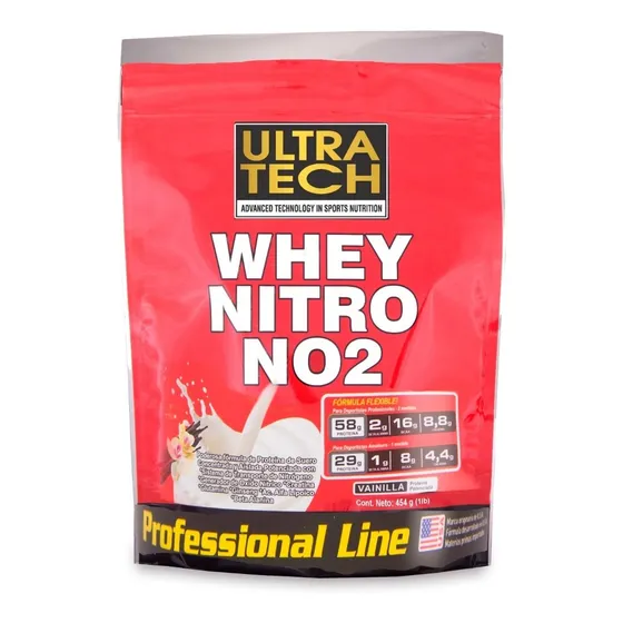Whey Nitro N.o.2  Proteina Potenciada X 1 Lb Contiene Proteína De Suero  Alta Concentración Real Comprobable Ultra Tech 