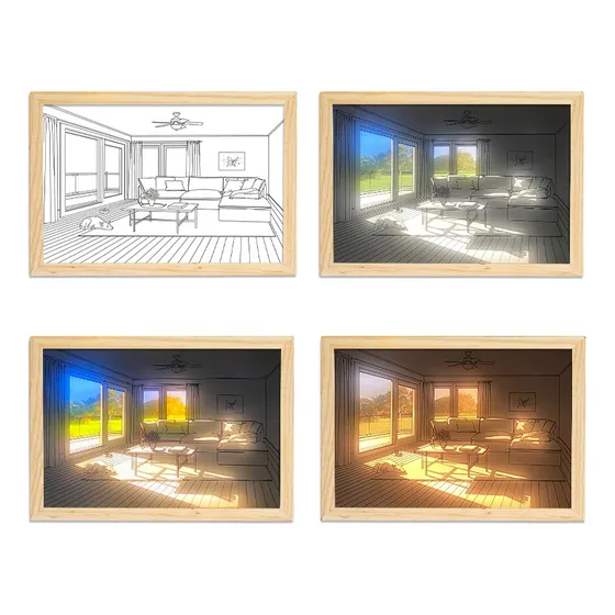 Lampara Led Escritorio Cuadro Pintura Usb Decoracion Hogar