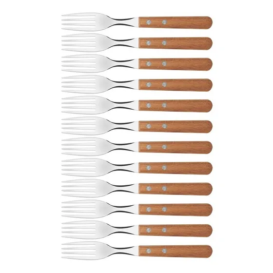 Tenedor Tramontina Mango De Madera Dynamic X12 Unid