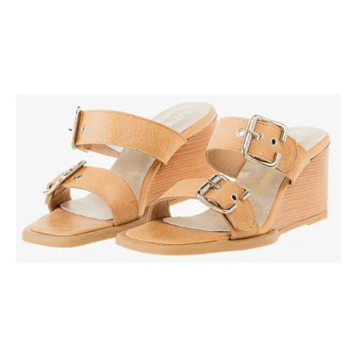 Sandalias Taco Chino Con Hebillas Suela Cata Heyas