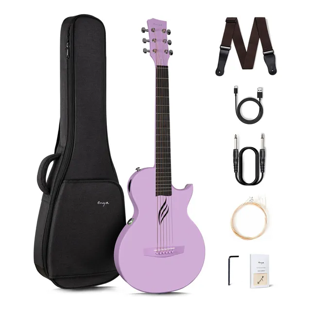 Guitarra Eléctrica Enya Nova Go Sp1 De Fibra De Carbono 35'' Color Violeta