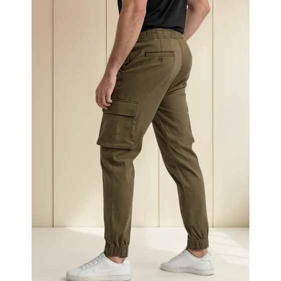 Pantalón Jogger Cargo Cintura Elasticada, Cómodo Y Relajado