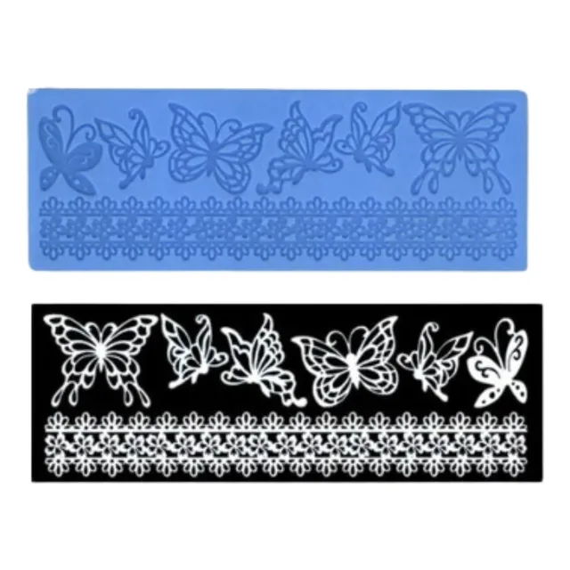 F469 Molde De Silicone Renda De Açúcar Borboleta Confeitaria