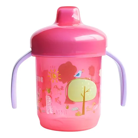 Vaso Taza De Aprendizaje Bebes Y Niños Con Tapa Color Rosa