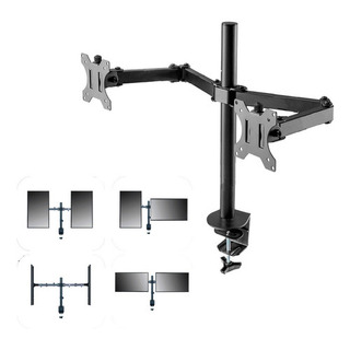 Suporte Para 2 Monitores Articulado Cor Preto Suporte Para 2 Monitores Articulado Cor Preto