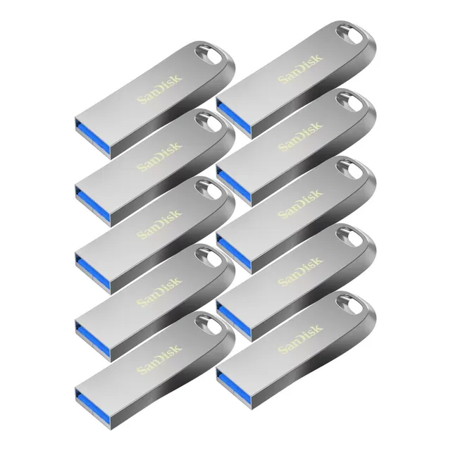 Pendrive Metalico 128 Gb Sandisk Ultra Luxe Metal Pack X10