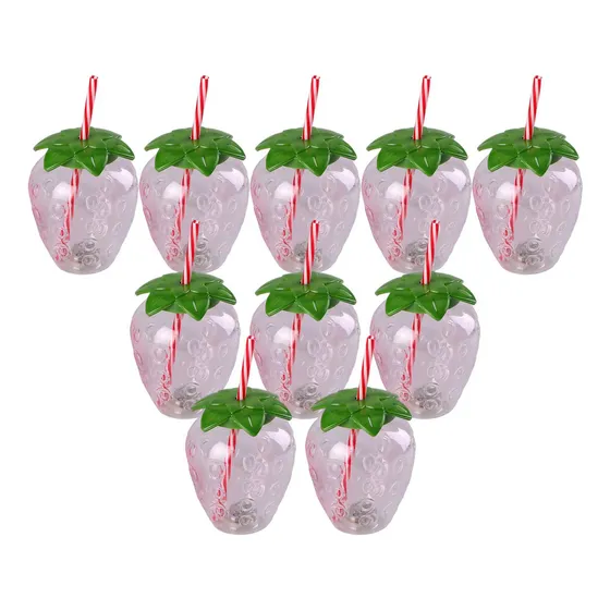 10 Piezas De Taza Con Forma De Fresa, Taza Para Beber Claro