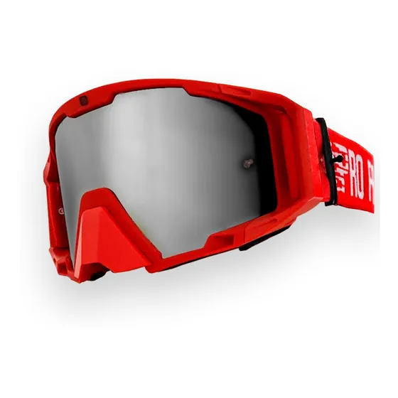 Antiparra Motocross Espejada + Lente Repuesto - Pro Factory Color del armazón Rojo