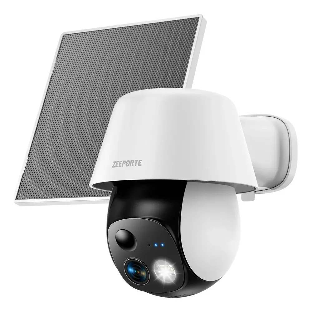 Câmera De Segurança Solar Wifi 2k Externa 360° Pan/tilt Com Ia, Detector De Movimento, Luz, Áudio Bidirecional, Sirene, Ip65, Sd/nuvem