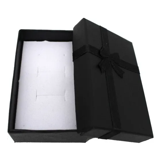 Set 12 Cajas De 5x8 Cms Negras Para Conjunto Joyas