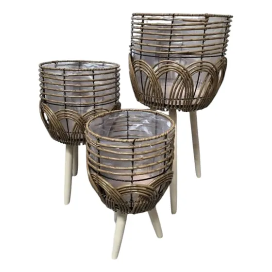 Macetero Tejido Porta Maceta 60x29/46x25/36x21 Cm, Pack 3