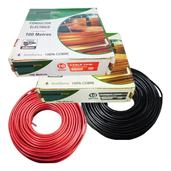 Cable Eléctrico Calibre 10 Cobre 100% Thw 100mts Negro/rojo