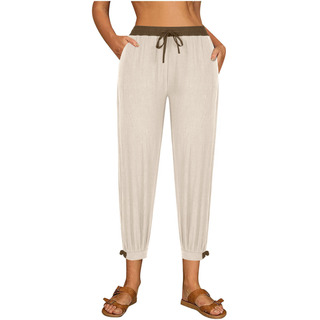 Pantalones Casuales De Encaje Con Botones A La Moda Para Muj Pantalones Casuales De Encaje Con Botones A La Moda Para Muj