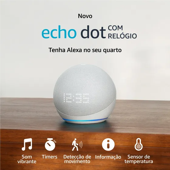 Echo Dot 5ª Geração Glacier white Amazon
