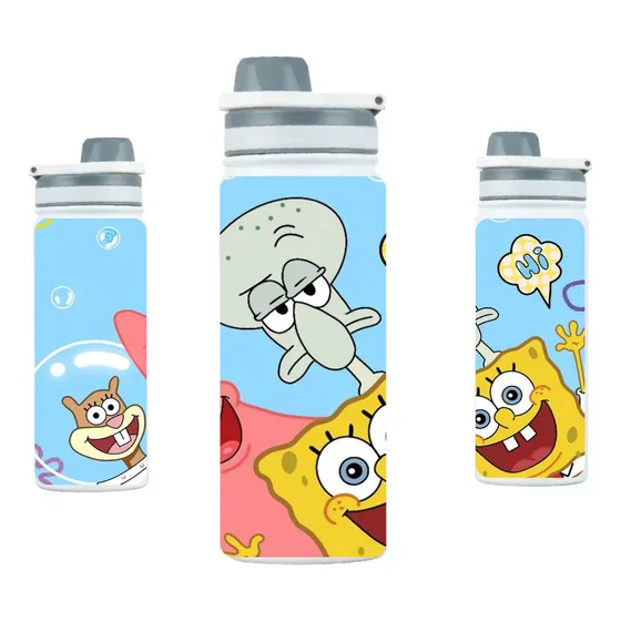 Termo Acero Inoxidable 600 Ml Bob Esponja Calamardo Patricio