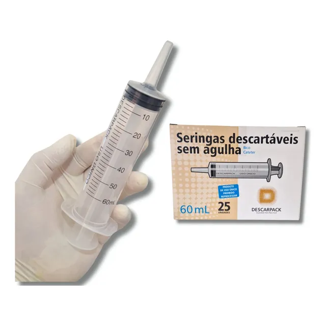 Seringa Descartavel 60ml Bico Cateter Descarpack 10un