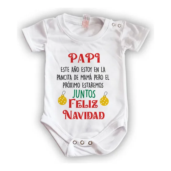 Body Bebé Bebe Papá Desde La Pancita De Mamá Feliz Navidad