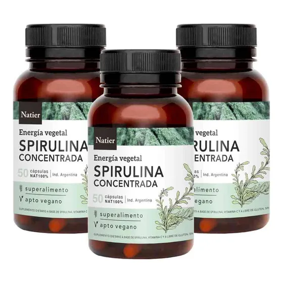 Pack Natier Spirulina Concentrada 150 Caps Quemador Adelgaza