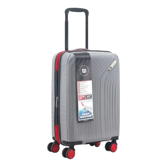 Valija Carry On 20  100%pp Reforzada Liviana Wilson Rigida Gris Lisa