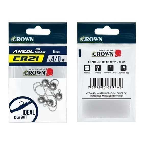Anzol Crown Jig Head Cr21 4/0 7g 5 Unidades