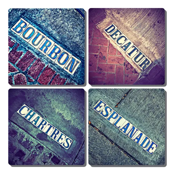 Posavaso Piedra Juego 4 Letrero Calle Iconico Barrio Franz