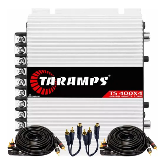 Amplificador Taramps Ts400 Com Kit Rca E Y Para Instalação