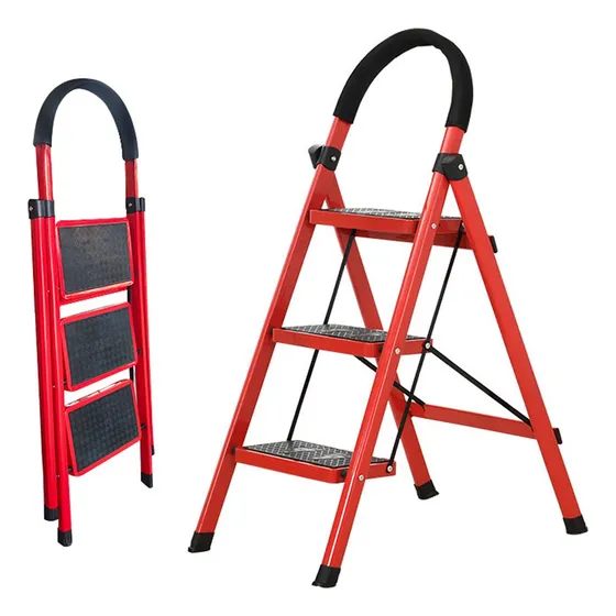 Escalera De Acero Tubular Tipo Tijera Plegable 3 Escalones