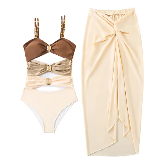 Ropa De Baño Bikini De 3 Piezas Con Pareo