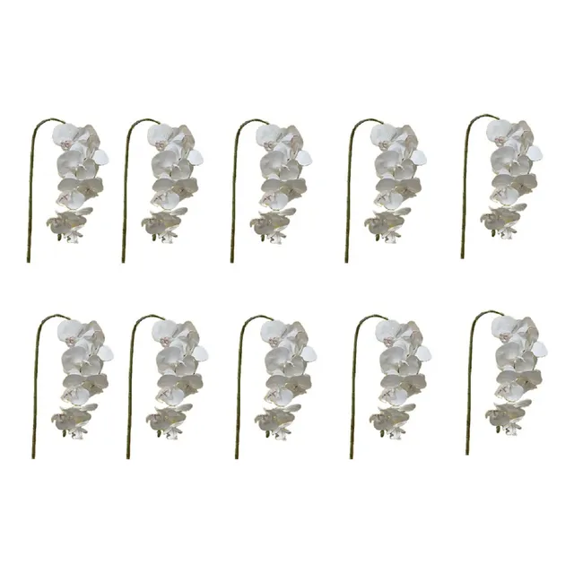 10 Haste De Orquídeas Artificiais Silicone Sem Folhas