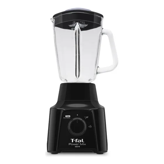 Licuadora De 2 Velocidades Powermix Negra Con Vaso De Vidrio De 1.25 L, 550 W,t-fal Ln2838mx
