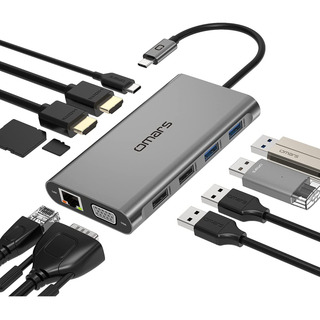 Concentrador Usb C Omars | Hdmi, Vga, Usb, Ethernet, Lector Concentrador Usb C Omars | Hdmi, Vga, Usb, Ethernet, Lector