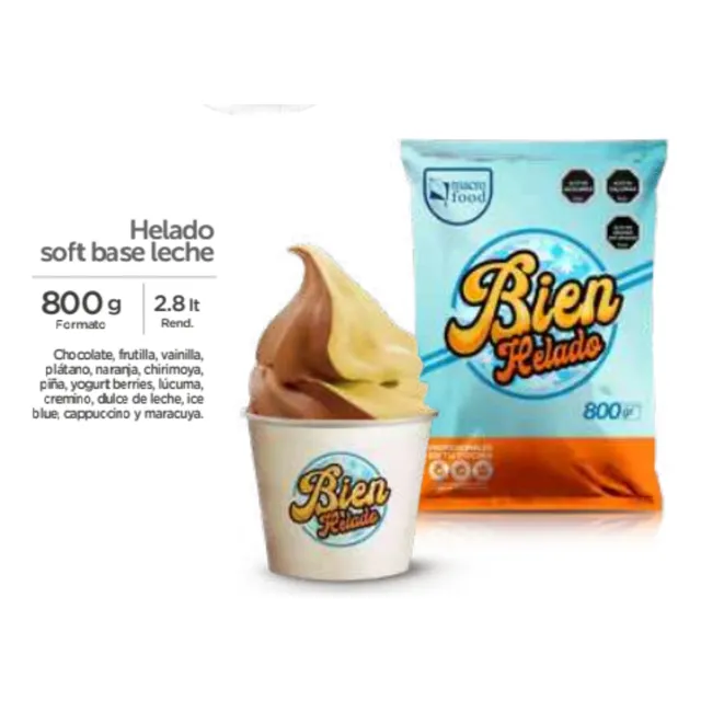 Helado En Polvo Soft Chocolate 800 Gr