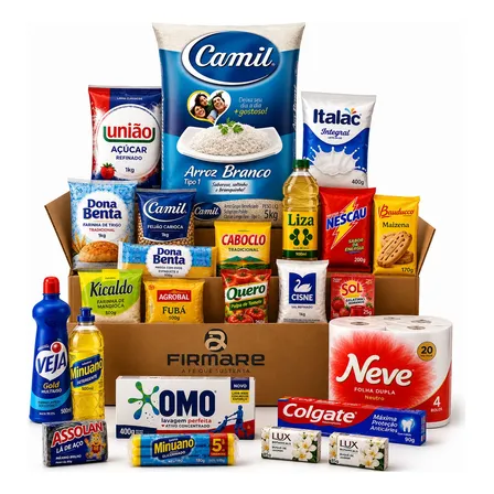 Cesta Básica Completa Doação Social Itens Alimento + Higiene