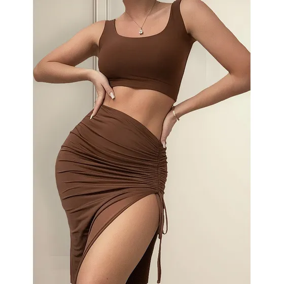 Conjunto Falda Y Top Casual Modelo Melilla