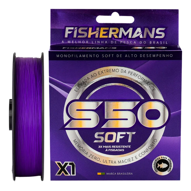 Linha De Pesca Fishermans Monofilamento S50 X1 Soft 300mts Roxo Monofilamento S50 Soft X1 30 0 Metros 0.37mm