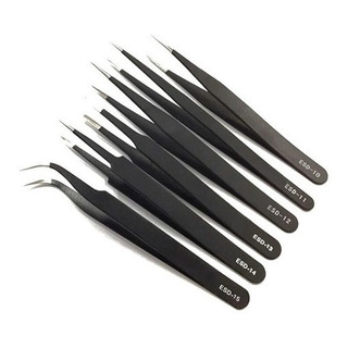 10 Kit Pinzas Tweezers De Precision Antiestáticas Smd Kit 10 Kit Pinzas Tweezers De Precision Antiestáticas Smd Kit
