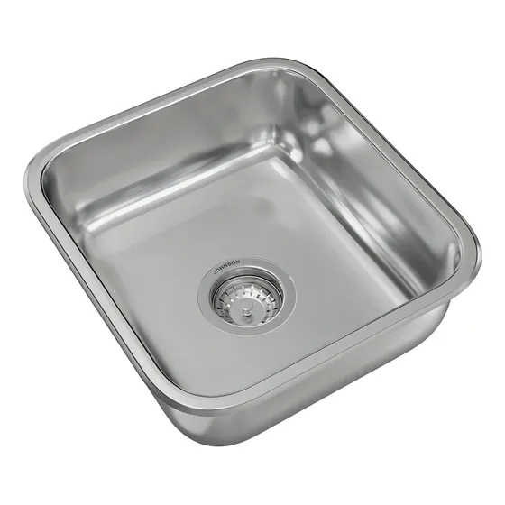 Bacha Pileta Cocina Simple Johnson Acero Inoxidable E37cr Color Plateado