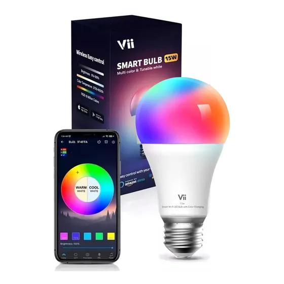 Bombillo Wifi Inteligente Rgb Led Google Home Siri Alexa 15w