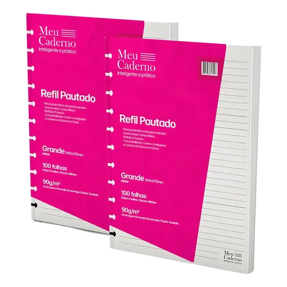 Refil Compatível Caderno Inteligente Grande 200x275mm 200fls