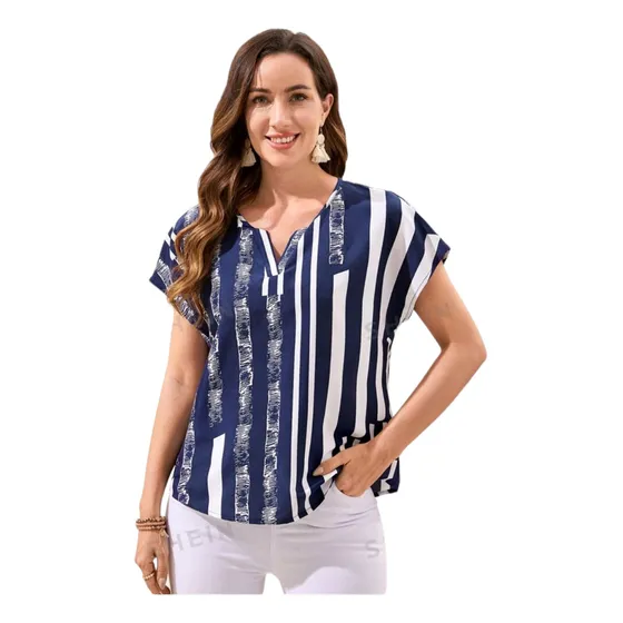 Blusa Con Estampado De Rayas