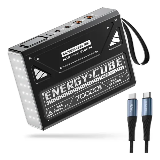 Movespeed Z70promax 70000mah 140w Power Bank Com Lanterna