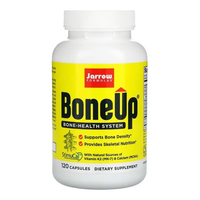 Jarrow Formulas Bone Up Proporciona Nutrición Esquelética, Apoya La Densidad Ósea, Con Fuentes Naturales De Vitamina K2 (mk-7) Y Calcio,  Contiene 120 Cápsulas