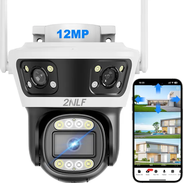 2nlf® 12mp Cámara De Seguridad Exterior 3 Lentes 3 Pantalla Zoom Digital 10x D479
