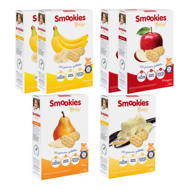 Galletitas Bebes Smookies Baby Saludables 150gr Pack X 6