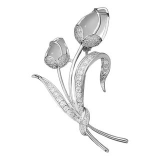 Broche De Tulipan Con Perla Flor Rosa Pin Moda S02 Broche De Tulipan Con Perla Flor Rosa Pin Moda S02