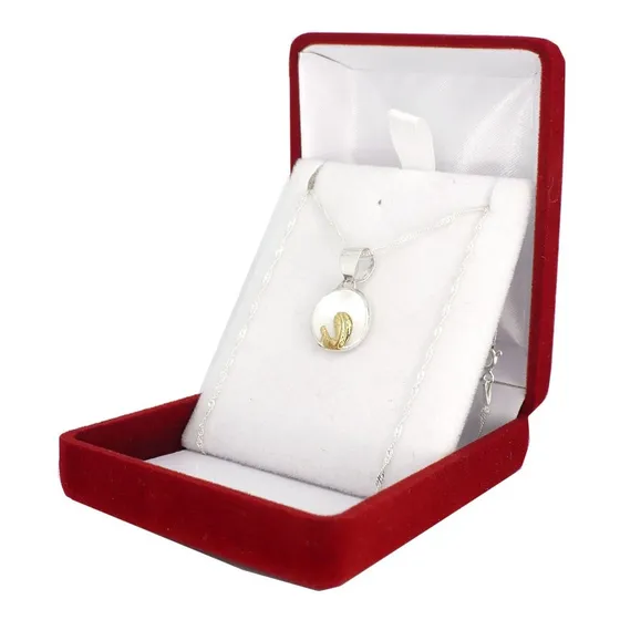 Conjunto Cadena Y Dije Virgen Niña Plata Y Oro Nacar Nena Color Plateado