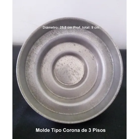 Molde Para Torta Tipo Corona De 3 Pisos De Aluminio Usada